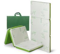 EPSELIA - Colchón de cuna para niños plegable de bambú orgánico con bolsa para viaje o camping, 60 x 120 x 6 cm, certificado antiasfixia EN16890:2017, poliuretano con orificios CertiPUR™ OEKO-TEX®