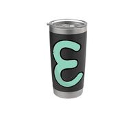 Epsilon - Quinta letra del alfabeto griego Vaso térmico de acero inoxidable de doble pared