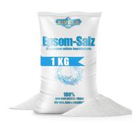 Epsom Sal de baño de 1 kg, 1 kg, sal de Epsom, sulfato de magnesio, calidad farmacéutica, 100% pura, sal natural