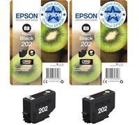 Epson 202 4.1ml 400páginas Foto Negro Cartucho de Tinta - Cartucho de Tinta para impresoras, Foto Negro, Expression Premium XP-6000, XP-6005, 4,1 ml, 400 páginas, Ampolla (Paquete de 2)