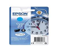 Epson 27 Cyan Alarm Clock Genuine, DuraBrite Ultra Ink Cartridge, Standard Capac