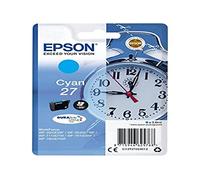 Epson 27 DURABrite Ultra - Cartucho de Tinta, Paquete estándar, Color Cian válido para los Modelos Workforce WF-7110DTW, WF-7210DTW, WF-7620DTWF y Otros, Ya Disponible en Amazon Dash Replenishment