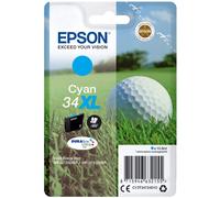 Epson 34XL Cyan Golfball Genuine High Yield, DURABrite Ultra Ink Cartridge