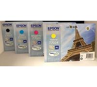 Epson 4 cartuchos de tinta originales T7021 T7022 T7023 T7024 XL para Workforce Pro WP4015, WP4025, WP4095, WP4515, WP4525, WP4535, WP4545, WP4595