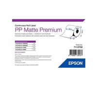 Labels, Epson, Plástico, PP Matte Label Premium, Anchura: 105 mm, Altura: 55000 mm, Diámetro: 130 mm, Diámetro del núcleo: 76 mm