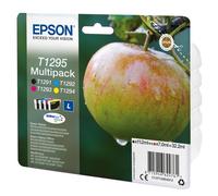 Epson T1295 - Pack de 4 cartuchos de tinta, tricolor y negro válido para los modelos WorkForce, Stylus, Stylus Office y otros, Ya disponible en Amazon Dash Replenishment