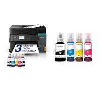 EPSON Bundle Impresora multifunción EcoTank ET-3950 A4 con depósito de Tinta + Botellas de Tinta Originales EcoTank de la Serie 102 4 Colores Negro, Cian, Magenta y Amarillo