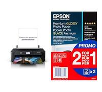 Epson Bundle of Impresora de inyección de Tinta multifunción Expression Photo HD XP-15000 A3 Premium Glossy - Papel Fotográfico, 10 x 15 cm, 2 x 40 Hojas, 255 g - Glacé, Blanco