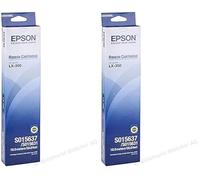Epson C13S015637 - Cinta de nilón para LX-350/LX-300/+/+II, Negro (Paquete de 2)