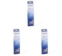 Epson C13S015637 - Cinta de nilón para LX-350/LX-300/+/+II, Negro (Paquete de 3)
