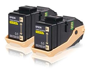 Epson C13S050606 - Doble cartucho de tóner para Epson AL-C9300N, amarillo