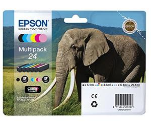 Epson C13T24284010 - Pack de 6 Cartuchos de Tinta, Color, Paquete estándar válido Expression Photo XP-55 / XP-750 / XP-760 / XP-850 / XP-860 / XP-950 / XP-960