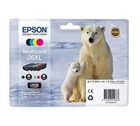EPSON C13T26364010 - Cartuchos de tinta (26XL, 4 unidades, 12,2/9,7 ml, 500 páginas en blanco y negro, 700 páginas en blanco y color)
