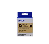 Epson Cartucho de etiquetas de cinta satinada LK-4KBK negro/oro de 12 mm (5 m) - Cintas para impresoras de etiquetas (Negro en el oro, Satén, Epson, LabelWorks LW-Z900FK Qwerty, Caja, 1,2 cm)