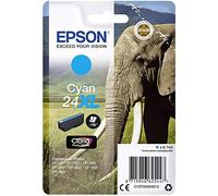 Epson Cartucho De Tinta 24 XL Cian 8,7Ml, Paquete estándar, XL válido para los Modelos Expression Photo XP-55, XP-750, XP-950, XP-960 y Otros, Ya Disponible en Amazon Dash Replenishment