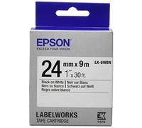 Epson Cinta estándar - LK-6WBN estándar negra/blanca 24/9 - Cintas para impresoras de etiquetas (Negro sobre blanco, LabelWorks LW-1000P LabelWorks LW-600P LabelWorks LW-700 LabelWorks LW-900P, Ampolla, 2,4 cm, 9 m)
