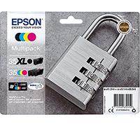 Epson DURABrite Ultra Ink, Cartucho de Tinta para Impresoras, 35XL, Multicolor (Negro, Cian, Magenta, Amarillo)
