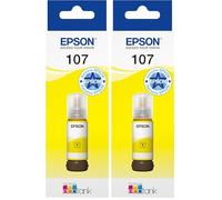Epson EcoTank 107 Botella de Tinta Original | Amarillo| Alto Rendimiento - hasta 7200 Páginas | Compatible con ET-18100 | Calidad De Marca para Resultados Óptimos (Paquete de 2)