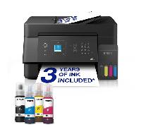 Epson EcoTank ET-4900 | Wi-Fi y Ethernet | A4 | Impresión, Copia, escaneado y fax | Pantalla LCD | Alimentador automático de Documentos de 30 páginas | Compacto | Incluye hasta 3 años de Tinta
