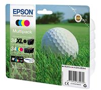 Epson Golf Ball Multipack 4-Colours 34 Xl Black/std. Cmy Durabrite Ultra Ink (epson 34xl - 4 Pakker - Xl - Sort, Gul)