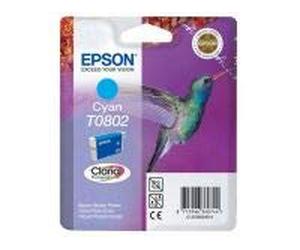 Epson - Hummingbird Cartucho T0802 Cian (Etiqueta RF)