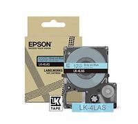 Epson Labelworks LK-4LAS Cartucho de cinta de etiquetado compatible con Epson LabelWorks LW-C610 y LW-C410 Azul/gris 12mm