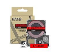Epson Labelworks LK-4RBF Cartucho de cinta de etiquetado compatible con Epson LabelWorks LW-C610 y LW-C410 Rojo fluorescente/negro 12mm