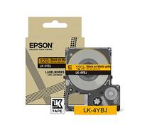 Epson LabelWorks LK-4YBJ - Cinta adhesiva compatible con LW-C410 y LW-C613 (12 mm, amarillo/negro mate)