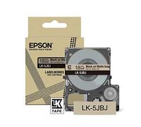 Epson Labelworks LK-5JBJ Cartucho de cinta para etiquetado compatible con Epson LabelWorks LW-C610 y LW-C410 Beige mate/Negro 18mm