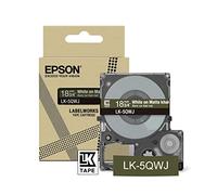 Epson Labelworks LK-5QWJ Cartucho de cinta para etiquetado compatible con Epson LabelWorks LW-C610 y LW-C410 Mate caqui/blanco 18 mm