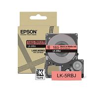 Epson Labelworks LK-5RBJ Cartucho de cinta para etiquetado compatible con Epson LabelWorks LW-C610 y LW-C410 Rojo/Negro Mate 18mm
