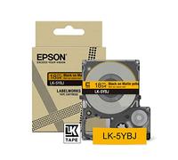 Epson Labelworks LK-5YBJ Cartucho de cinta para etiquetado compatible con Epson LabelWorks LW-C610 y LW-C410 Amarillo/Negro Mate 18mm