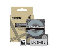 Epson Labelworks LK-6ABJ Cartucho de cinta de etiquetado compatible con Epson LabelWorks LW-C610 Gris L mate/Negro 24mm