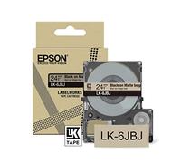 Epson Labelworks LK-6JBJ Cartucho de cinta para etiquetado compatible con Epson LabelWorks LW-C610 Beige mate/negro 24mm
