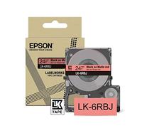 Epson Labelworks LK-6RBJ Cartucho de cinta para etiquetado compatible con Epson LabelWorks LW-C610 Rojo/negro mate 24mm