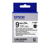 Epson LK-3TBW cinta superadhesiva negro sobre transparente 9 mm (original)