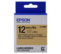 Epson LK-4KBM cinta negro sobre dorado metálico 12 mm (original)