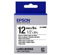 Epson LK-4WBB Cinta de papel negro sobre blanco 12mm (C53S654023)
