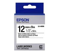Epson LK-4WBN cinta negro sobre blanco 12 mm (original)
