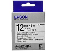 Epson LK-4WBW cinta para impresora de etiquetas (Negro sobre blanco, LabelWorks LW-1000P LabelWorks LW-300 LabelWorks LW-400 LabelWorks LW-400VP LabelWorks LW-600P, Ampolla, 9 m, 12 mm)