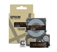 Epson LK-5BKP cinta dorada sobre negro metalizado 18 mm (original)