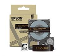 Epson LK-5BKP cinta dorada sobre negro metalizado 18mm