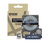Epson LK-5HWJ cinta mate blanco sobre azul marino 18 mm (original)