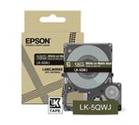 Epson LK-5QWJ cinta mate blanca sobre caqui 18mm