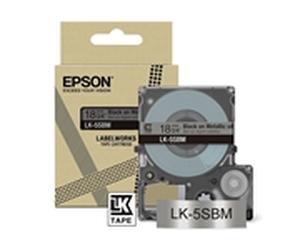 Epson LK-5SBM Cinta negra sobre plata metalizada 18mm