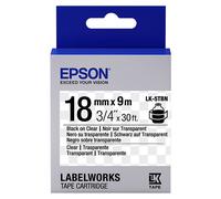 Epson LK-5TBN cinta negro sobre transparente 18 mm (original)