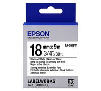 Epson LK-5WBW cinta superadhesiva negro sobre blanco 18 mm (original)