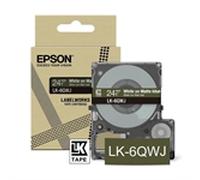 Epson LK-6QWJ cinta mate blanca sobre caqui 24mm