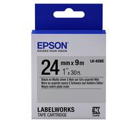 Epson LK-6SBE cinta mate negro sobre plateado 24 mm (original)