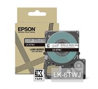 Epson LK-6TWJ cinta mate blanca sobre transparente 24mm
